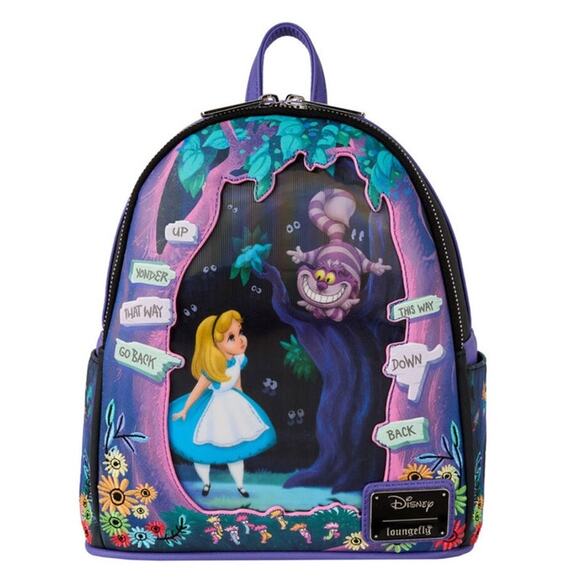 Loungefly Disney Alice in Wonderland Cheshire Cat-Mini Backpack (NWT) - Picture 1 of 6